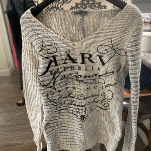 KARV - Stylish Blue and White Knit Sweater